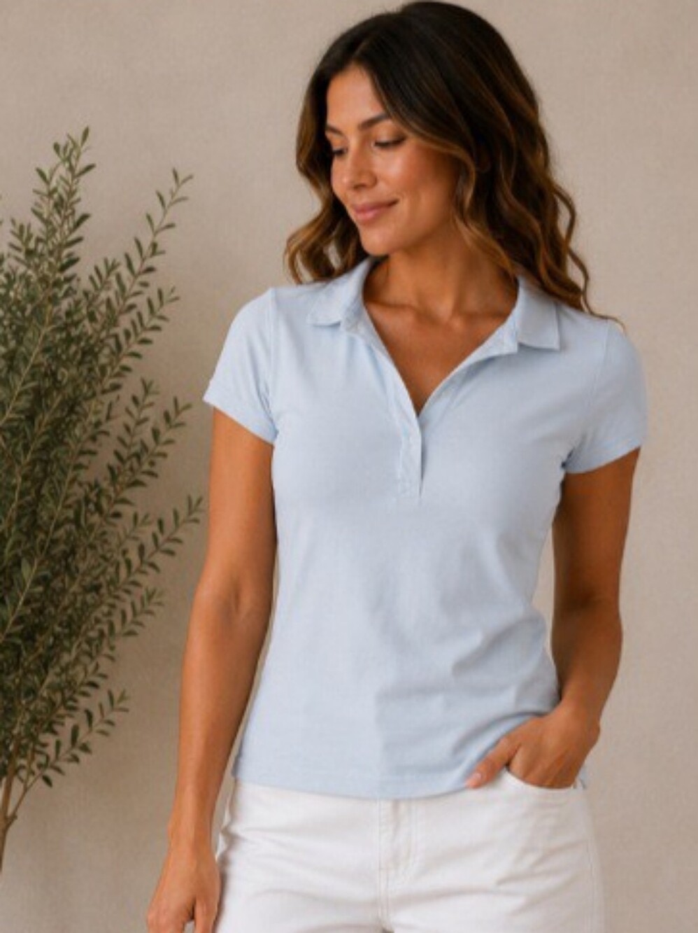 Sonoma Light Blue Polo Shirt | Casual Stretch Short Sleeve Top